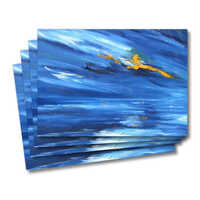 Four greeting cards of the painting Beginning - a blue sky and sea with a bright yellow sun peering through