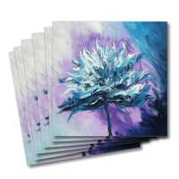 Six greeting cards - Fleur bleu - blue flower