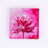 A glass coaster of the painting Fleur Rouge