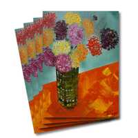 Four greeting cards of the painting Flowers in a vase