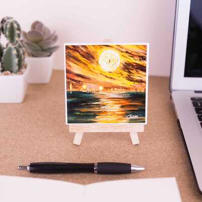 Ceramic coaster on mini easel - Full power - Nature wins