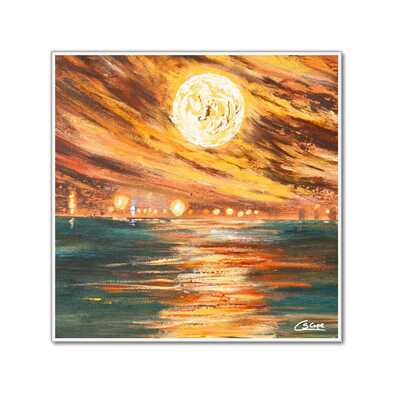 Ceramic coaster of the painting Full power - Nature wins