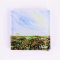 Glass coaster of the painting Heathlands