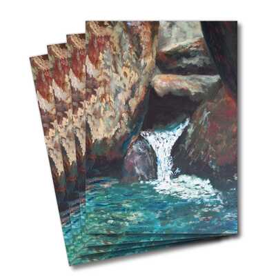 Four greeting cards of the painting Hidden stream