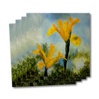 Four greeting cards of the painting Irises in the sunshine