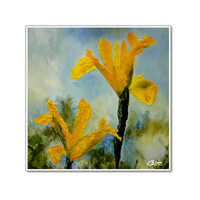 Ceramic coaster of the painting 'Irises in the sunshine'