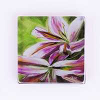 Glass coaster of the painting Lilies