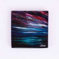 A glass coaster of the painting Moontide