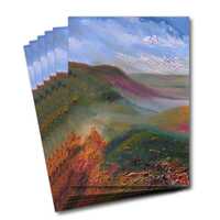 6 Greeting cards of a hillside looking into the valley