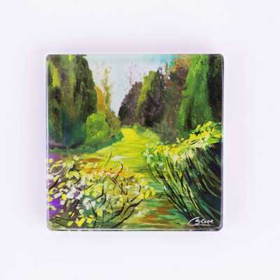 A glass coaster of the painting Tranquil dreams