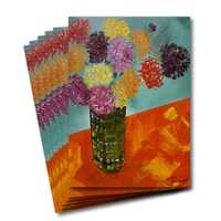 Six greeting cards of the painting 'Flowers in a vase'