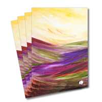 Four greeting cards of the painting Golden moments on the moors