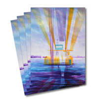 Four greeting cards of the painting Transporter Bridge, Sunshine