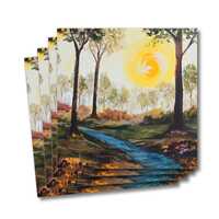 Four greeting cards of the painting Tumbling waters II